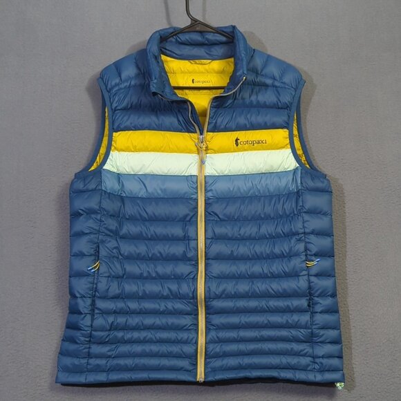 Cotopaxi Fuego Down Vest Men's L Blue Striped Nylon Full Zip Jacket Outdoors - Picture 2 of 13